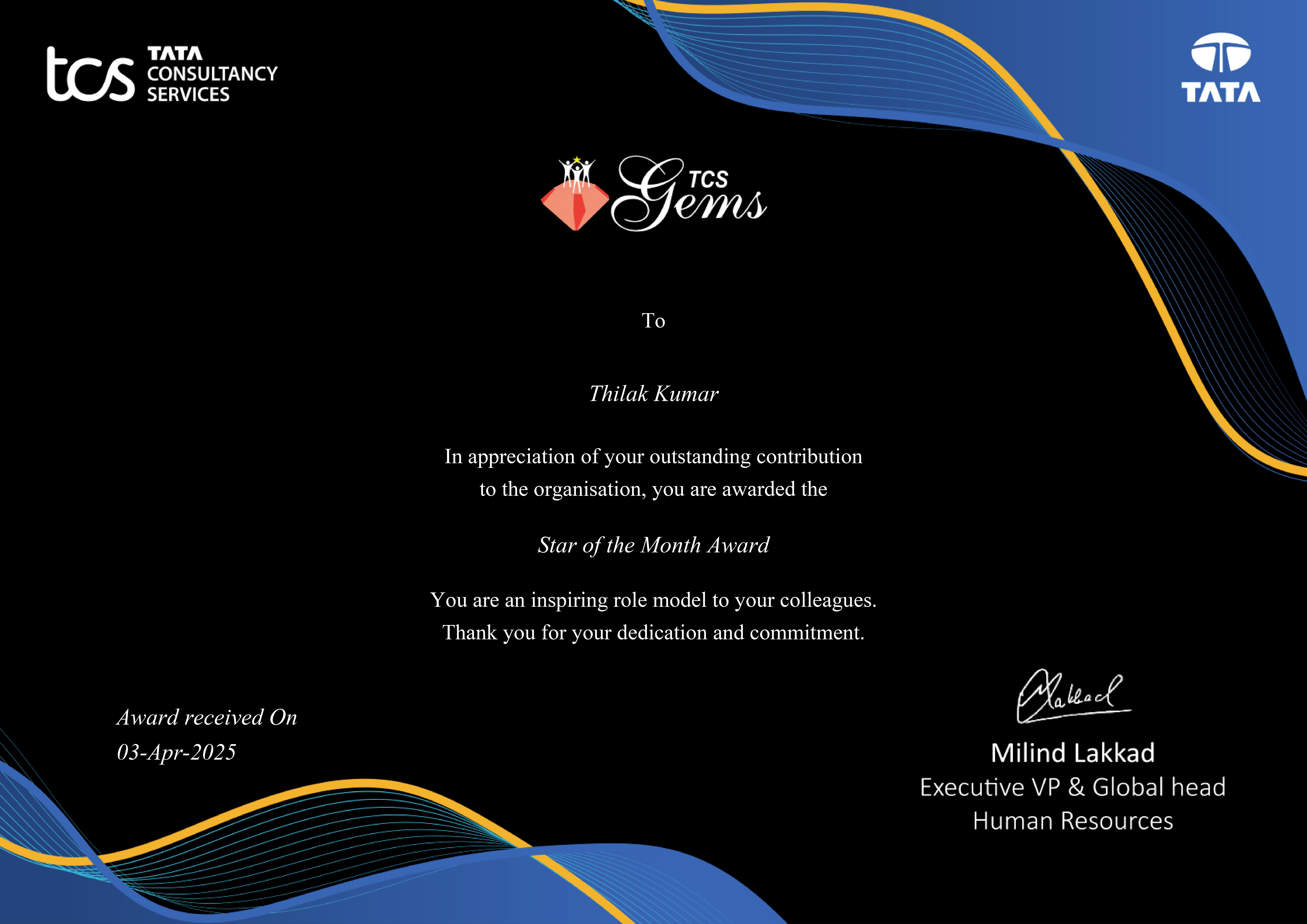 Star of the Month Award 2024